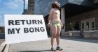 Ontario man protests in underwear outside court over seizure of pot, bong