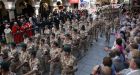 After losing 30 dead and 80 injured, 3 Rifles march in Edinburgh.